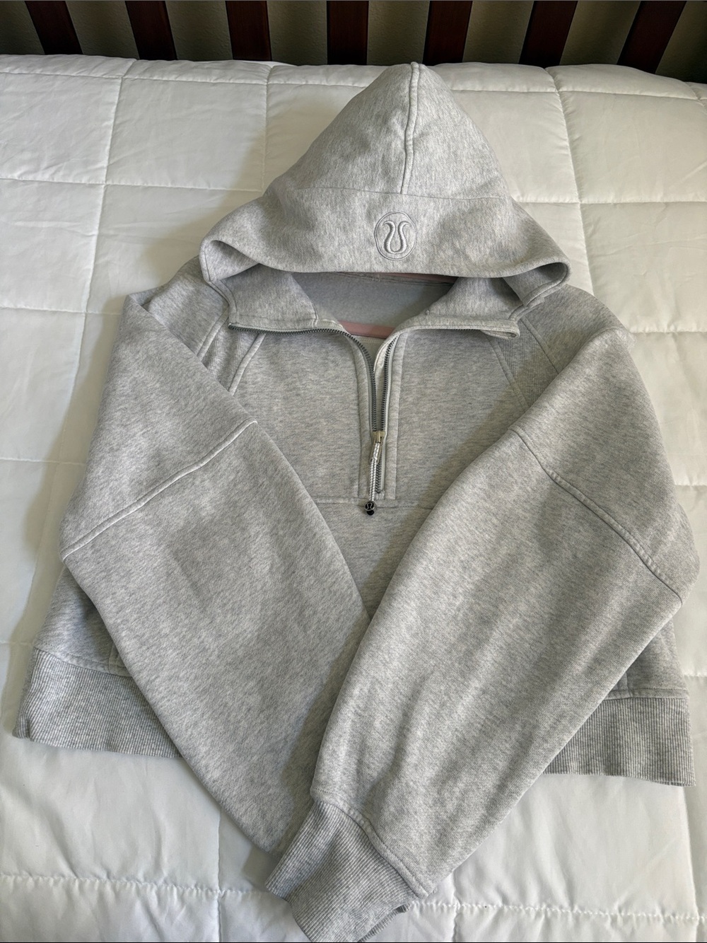 lululemon athletica Light Gray Scuba Half-Zip Hoodie XS/S